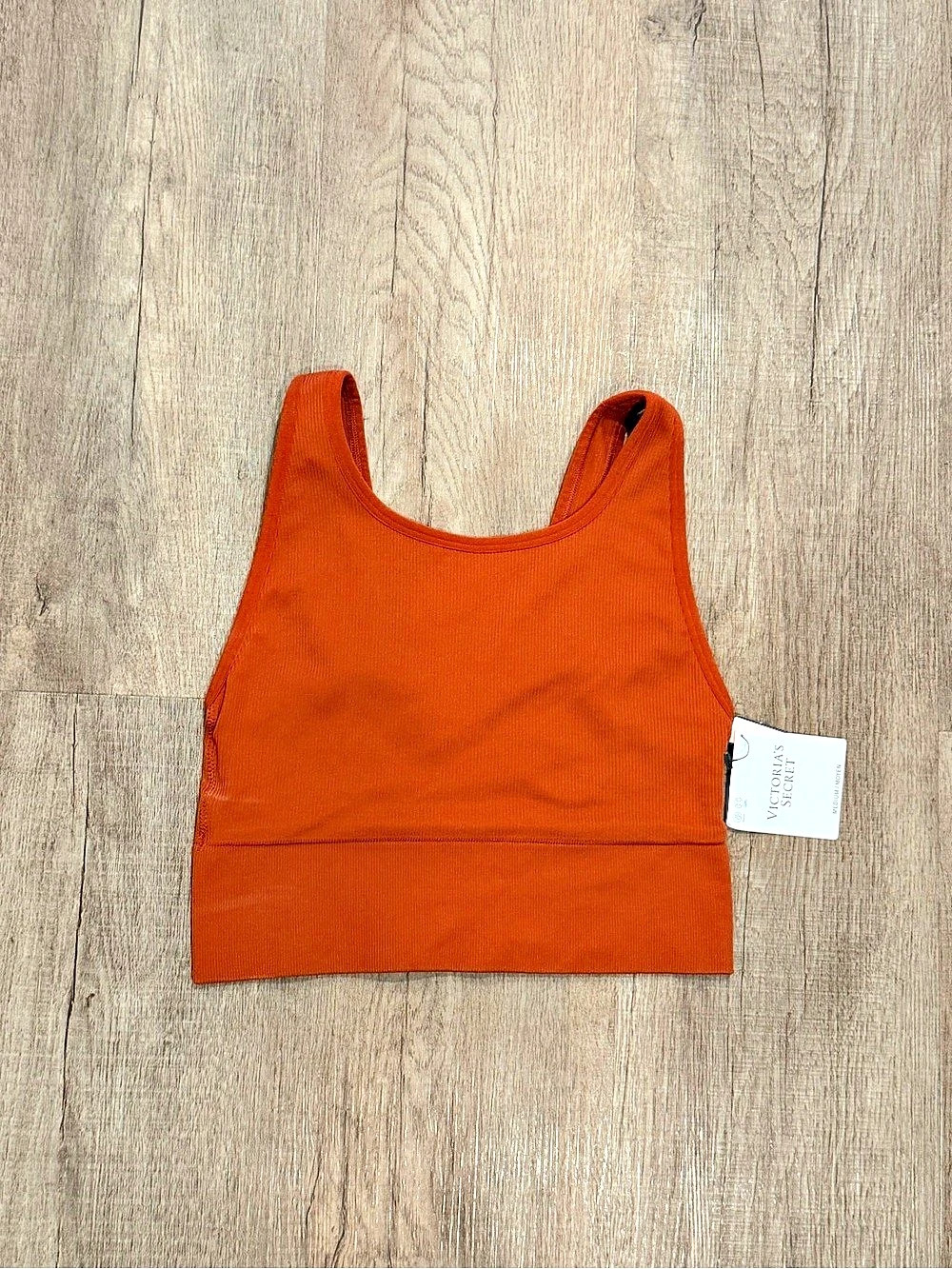 Victoria's Secret Seamless Ribbed Bra in Orange Medium NWT